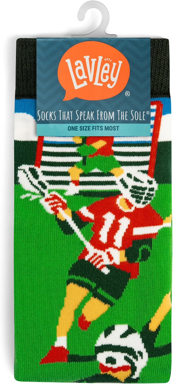 NOVELTY SOCKS ONE SIZE FITS MOST LAVLEY LAX BRO FUNNY LACROSSE SOCKS GIFT