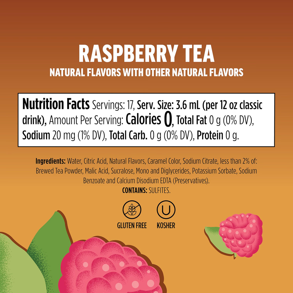 3 PACK NINJA THIRSTI ICED TEA RASPBERRY ZERO CALORIES ZERO SUGAR WATER FLAVOR