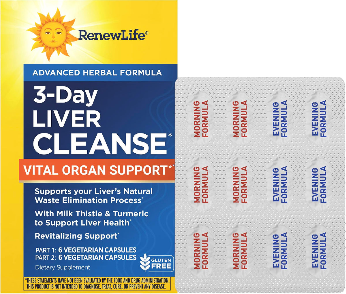 2X RENEW LIFE 3 DAY LIVER CLEANSE VITAL ORGAN SUPPORT MILK THISTLE SUPPLEMENT
