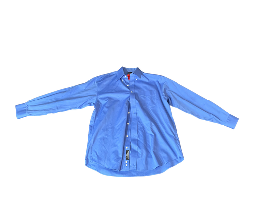 Jos. A. Bank Travelers Collection Size 16 34 Mens Button Up Shirt Blue 100% Cotton