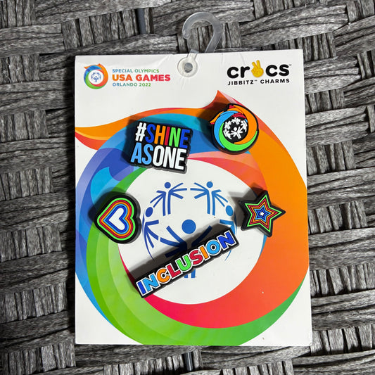 CROCS JIBBITZ CHARMS USA SPECIAL OLYMPICS ORLANDO 2022 INCLUSION CROC CHARMS