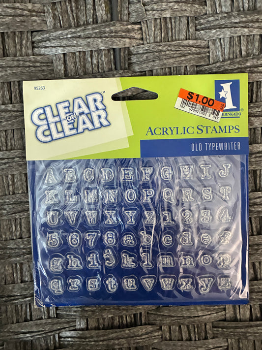 CLEAR ON CLEAR ACRYLIC STAMPS “OLD TYPEWRITER”