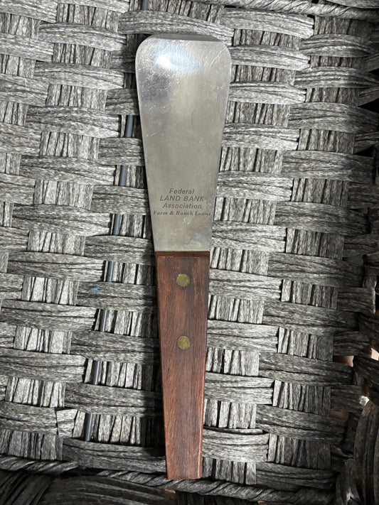 VINTAGE JAPAN STAINLESS STEEL ICE CREAM SPADE FEDERAL LAND BANK ASSOCIATION