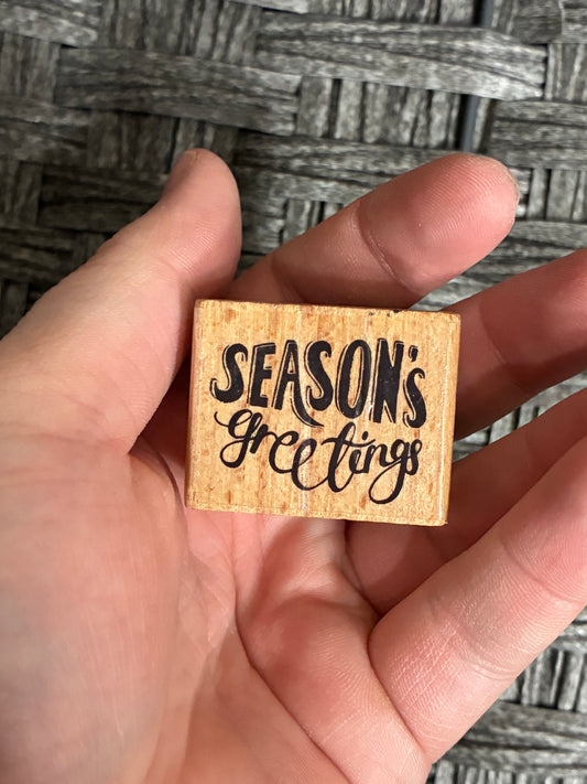 2013 WOODEN STAMP “SEASON’S GREETINGS”
