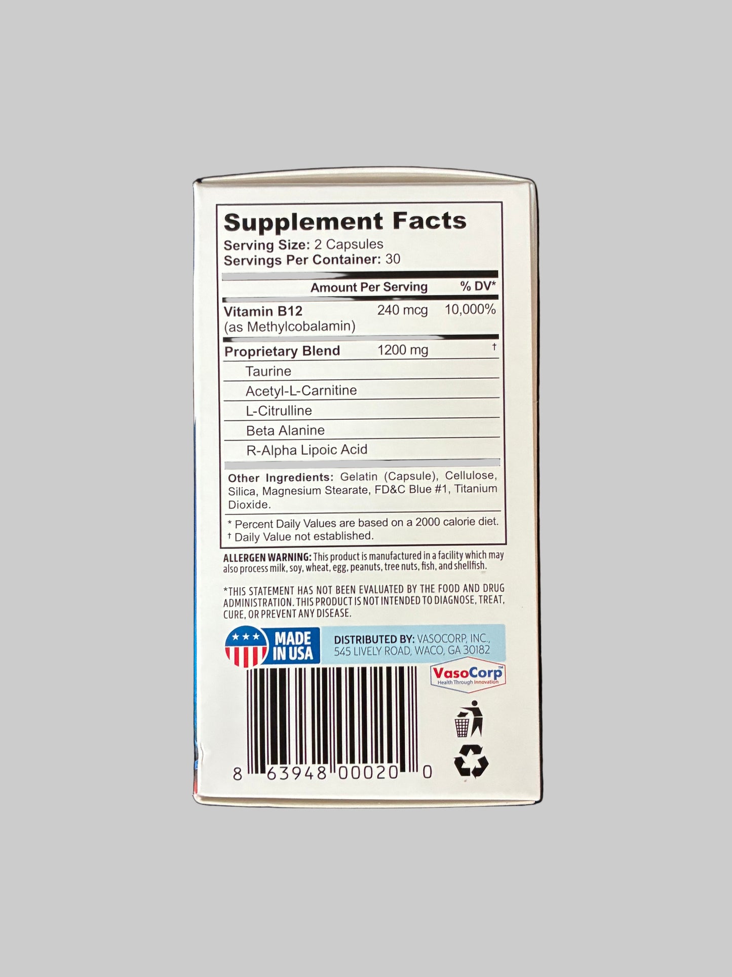 NEUROP AWAY NERVE SUPPORT FORMULA 60 CAPSULES EXP 9/2027