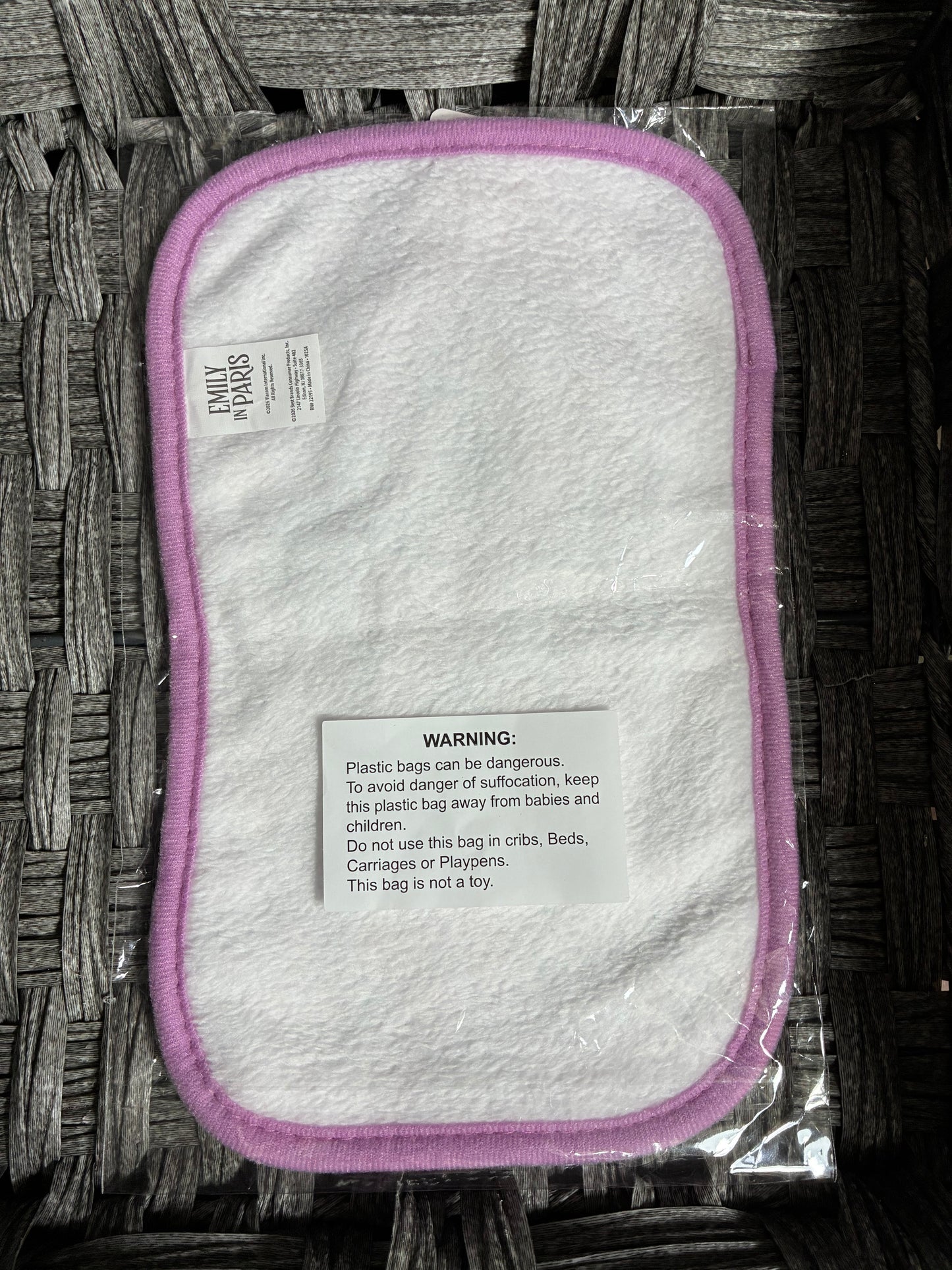 EMILY IN PARIS WASHABLE REUSABLE FACE TOWEL WASHCLOTH 7”x11”