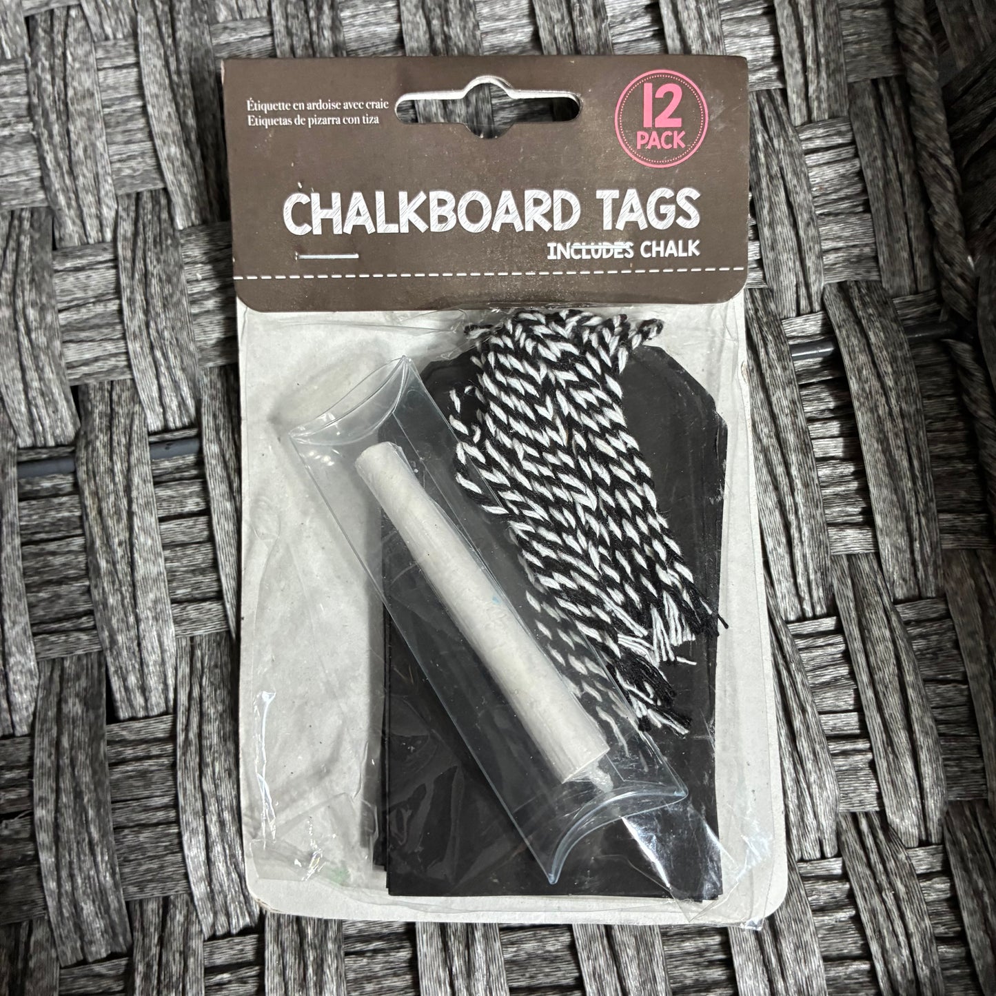 CHALKBOARD TAGS 12PCS INCLUDES CHALK