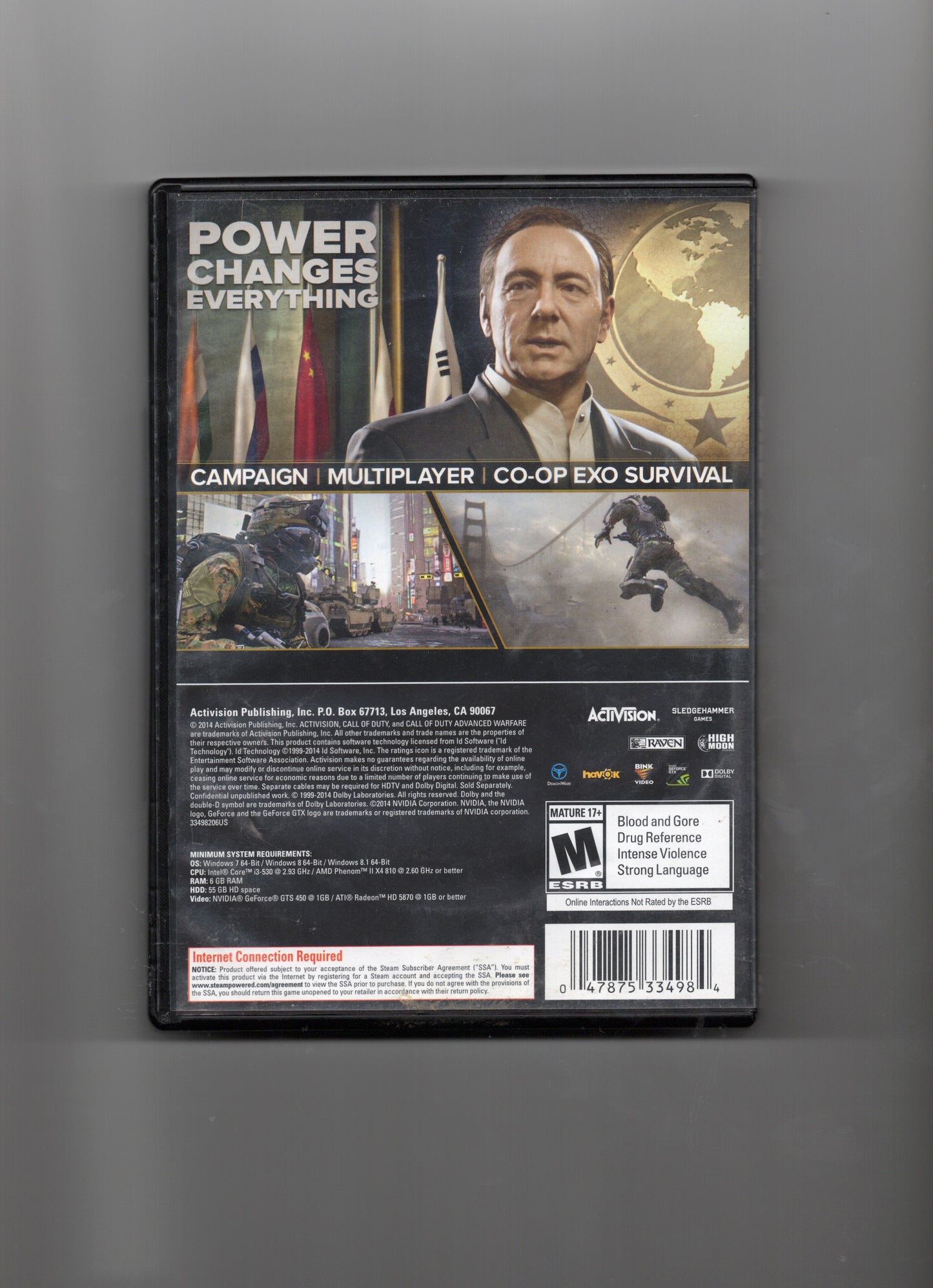 CALL OF DUTY ADVANCED WARFARE PC GAME - 6 DISC - PRE OWNED GOOD CONDITION