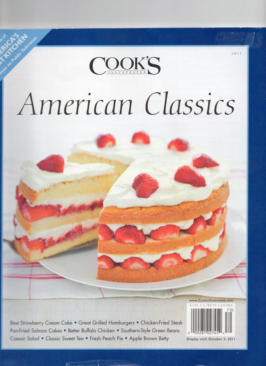 COOK'S ILLUSTRATED AMERICAN CLASSICS 2011 - STRAWBERRY CAKE COVER - ACCEPTABLE