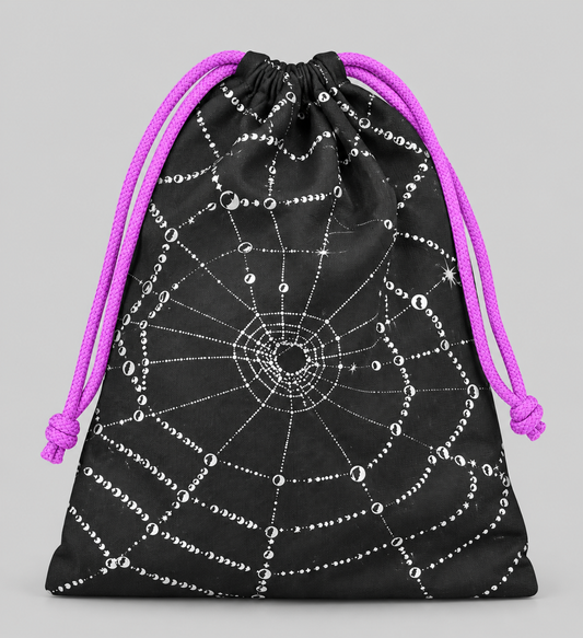IPSY EXTRA DRAWSTRING BAG OCTOBER 2026 HALLOWEEN SPIDERWEB BAG - NEW - BAG ONLY