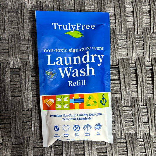 TRULY FREE NON TOXIC SIGNATURE SCENT LAUNDRY WASH REFILL CONCENTRATE 4OZ MAKES 50 LOADS