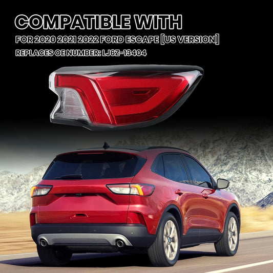 RIGHT PASSENGER SIDE REAR OUTER LED TAILLIGHT COMPATIBLE 2020-2022 FORD ESCAPE REPLACEMENT LJ6Z-13404