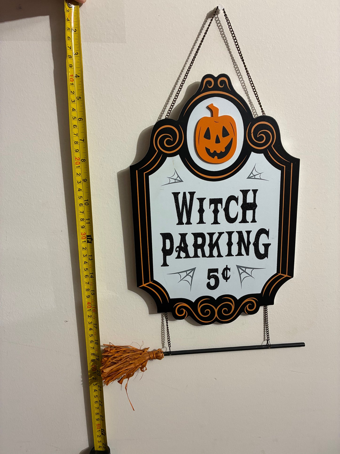 TARGET WITCH PARKING 5 CENTS DECOR NWT APPROX. 20”