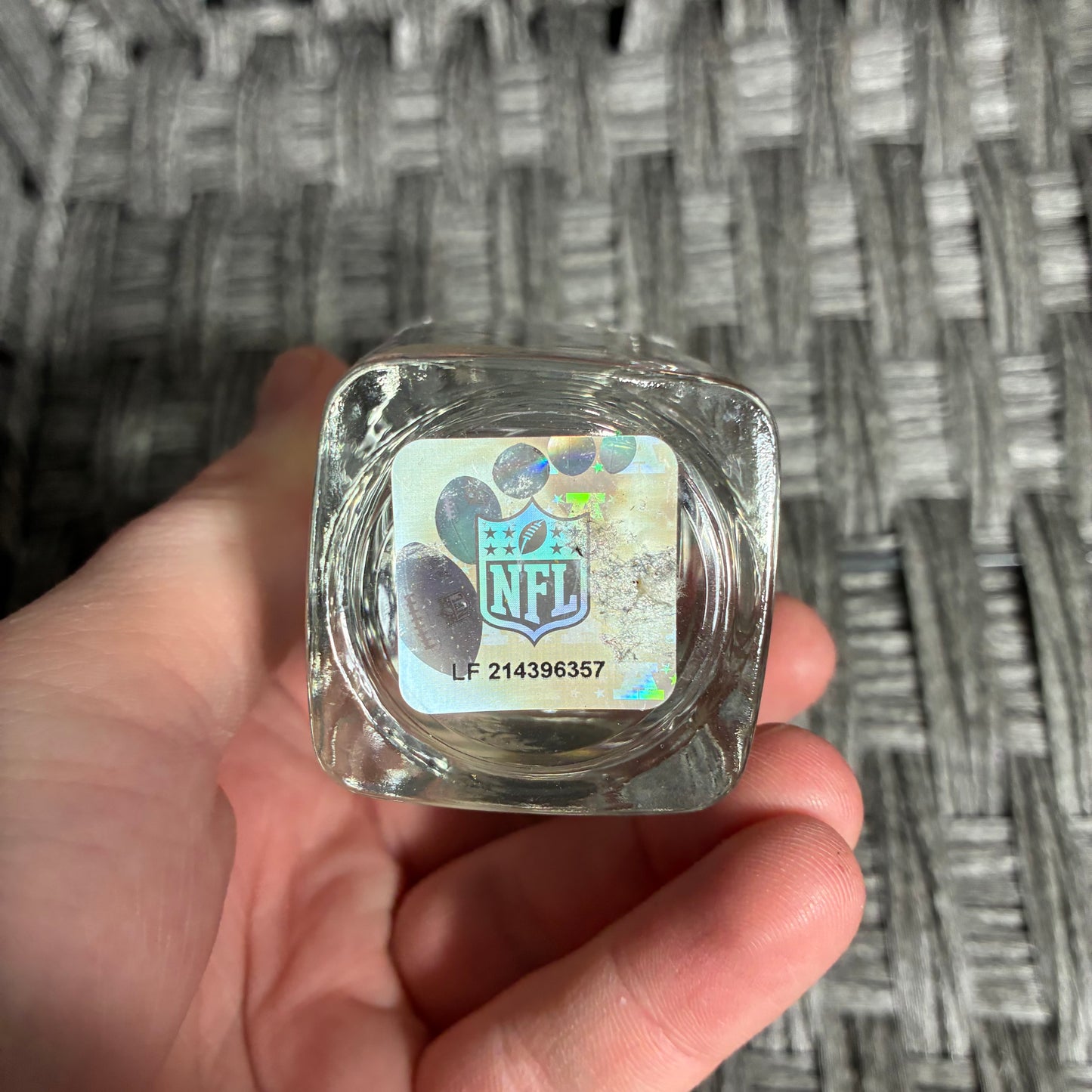 DALLAS COWBOYS SQUARE SHOT GLASS NFL OFFICIALLY LICENSED PRE OWNED GREAT COND.