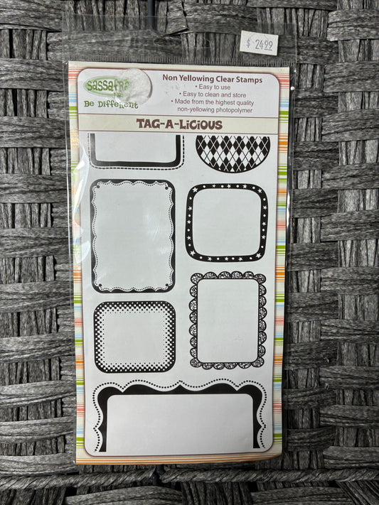 SASSAFRAS LASS NON YELLOWING CLEAR STAMPS TAG-A-LICIOUS