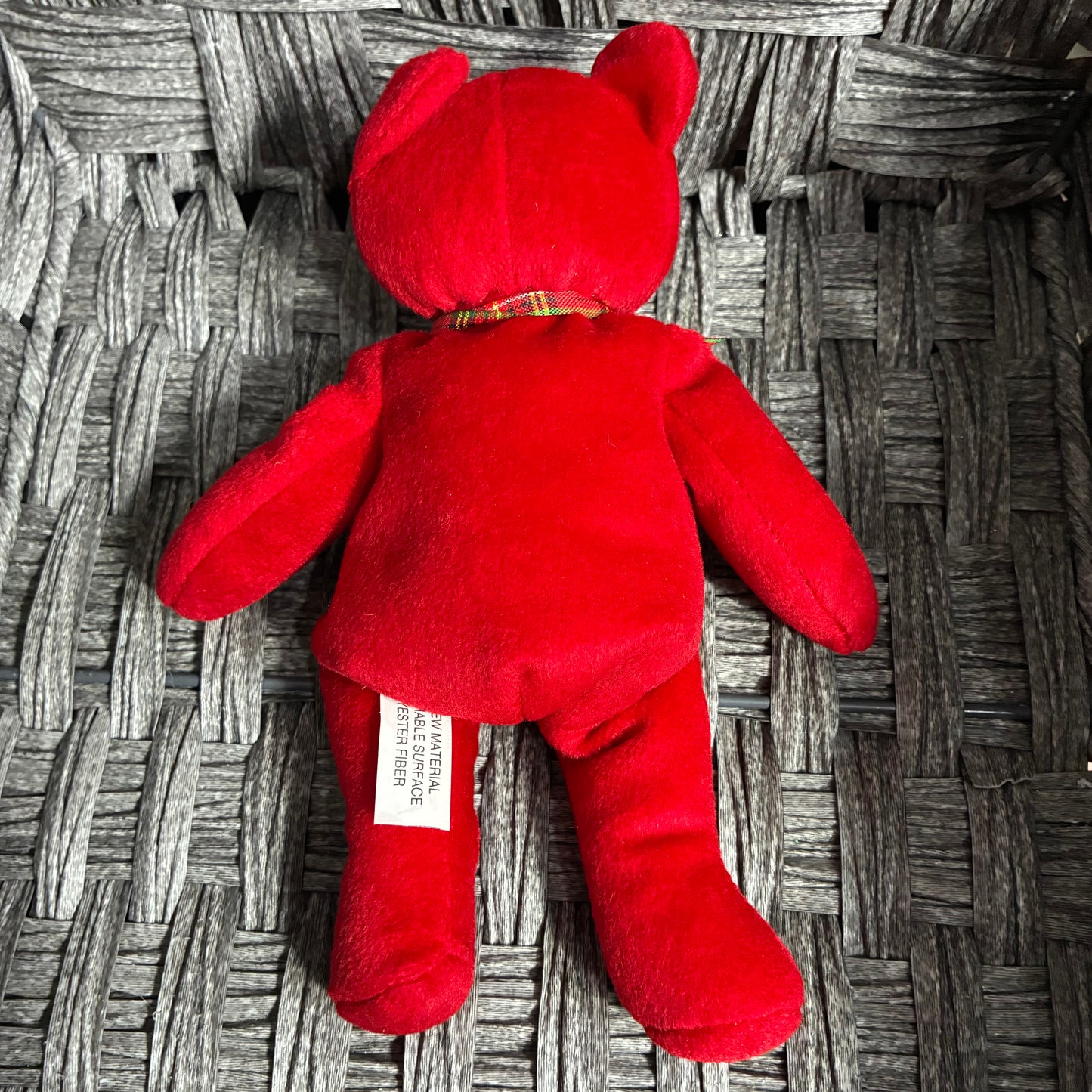 EARLY 2KS STEWART RED PLUSH EMBROIDERED BEAR