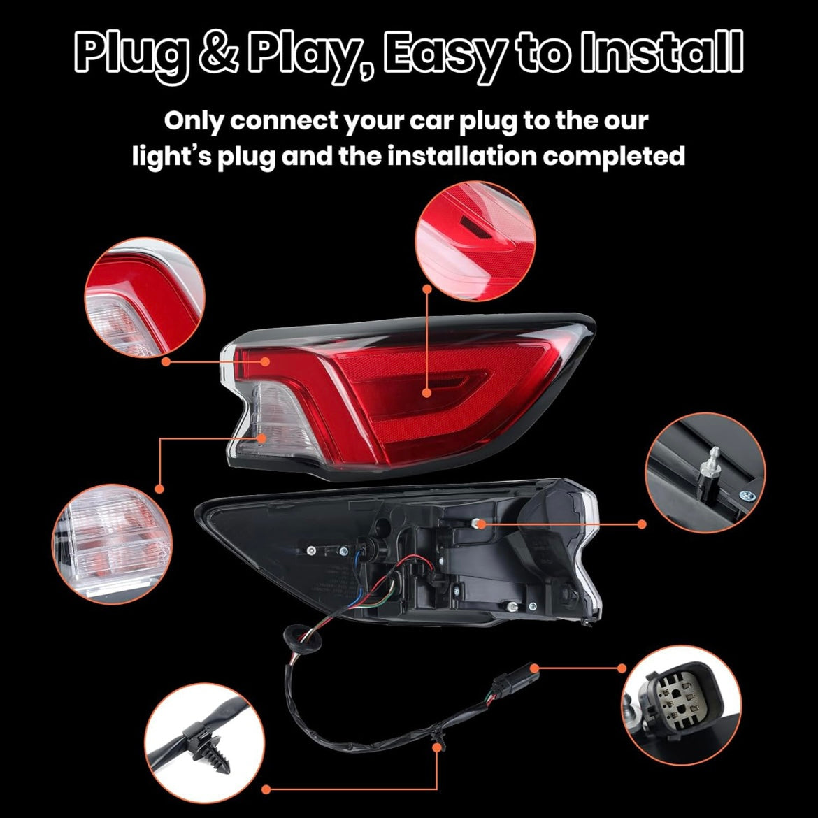 RIGHT PASSENGER SIDE REAR OUTER LED TAILLIGHT COMPATIBLE 2020-2022 FORD ESCAPE REPLACEMENT LJ6Z-13404