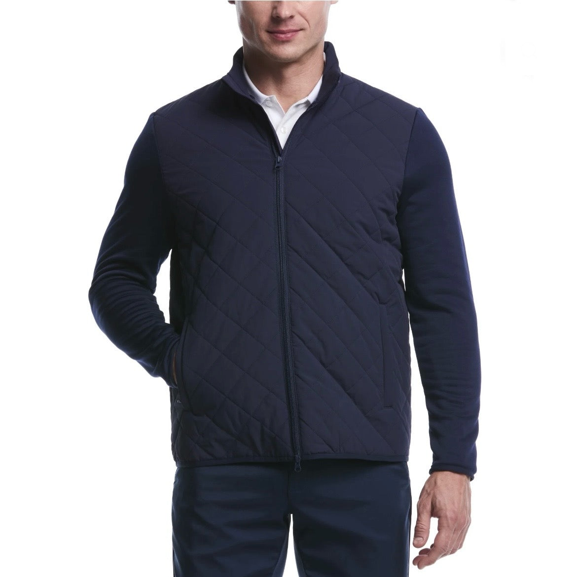 BEN HOGAN MEN’S PERFORMANCE LONG SLEEVE FULL ZIP FIBER-FILL QUILTED JACKET - NWT
