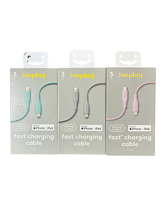 HEYDAY 3FT LIGHTNING TO USB-C FAST CHARGING CABLE