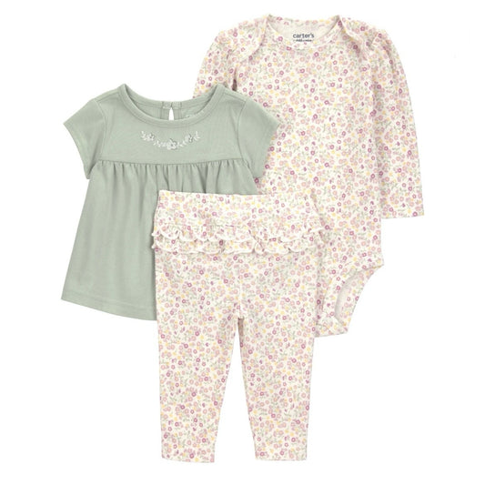 CARTER’S CHILD OF MINE BABY GIRL OUTFIT 3PC SET - SIZE 18M