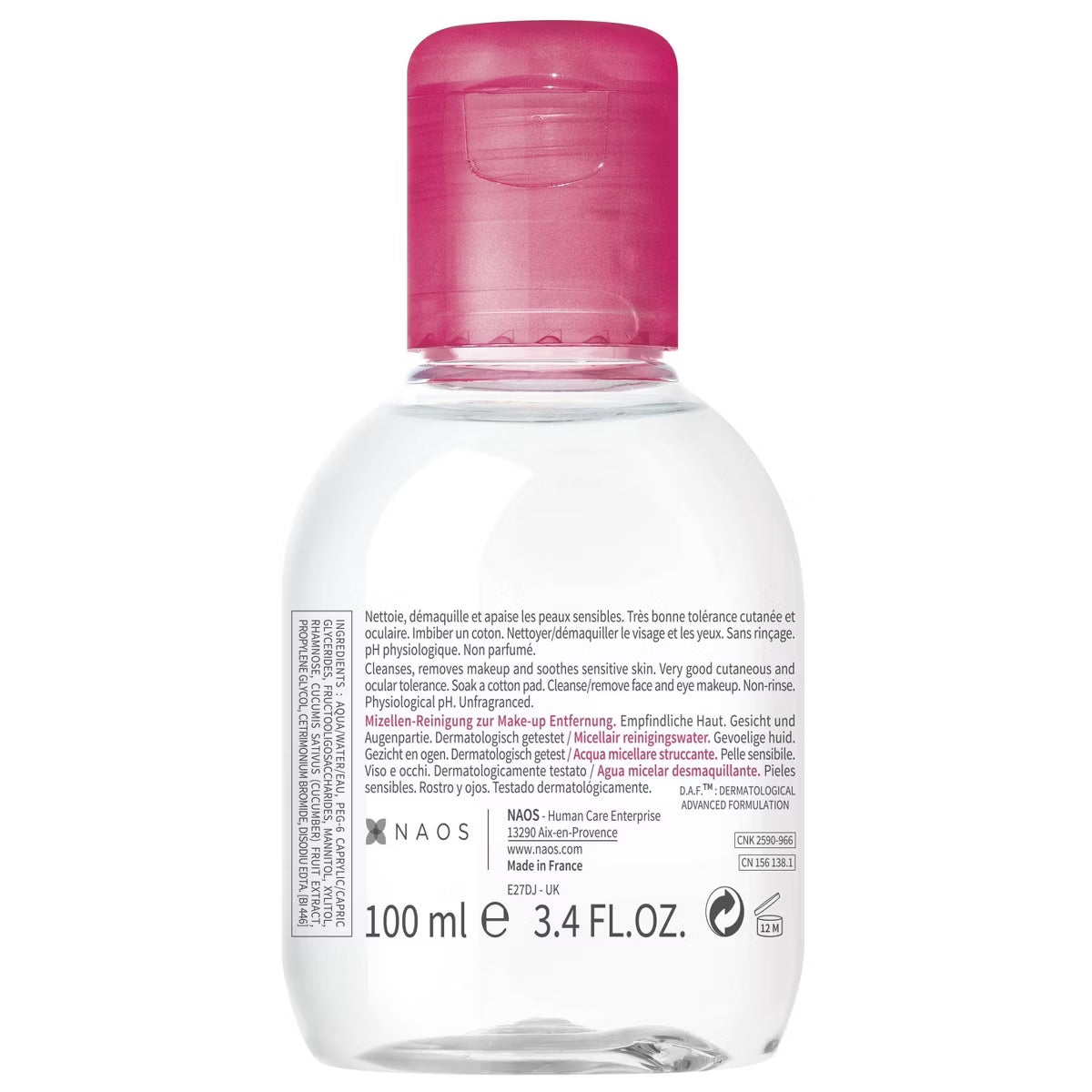 BIODERMA SENSIBIO H20 MICELLAR WATER MAKEUP REMOVER 3.3FL OZ