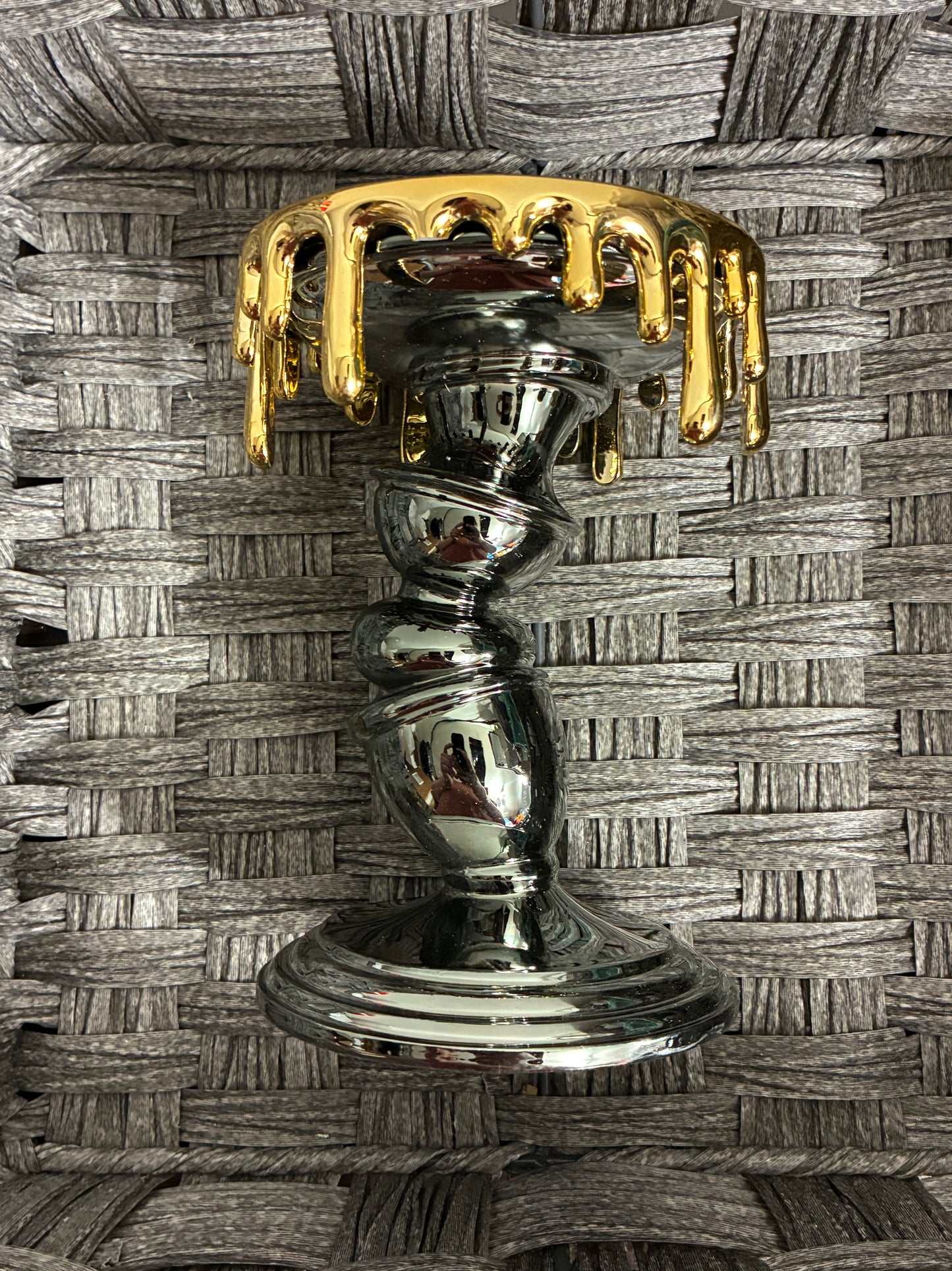 BATH AND BODY WORKS 2021 HALLOWEEN CANDLE HOLDER DRIPPING GOLD