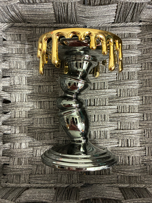 BATH AND BODY WORKS 2021 HALLOWEEN CANDLE HOLDER DRIPPING GOLD