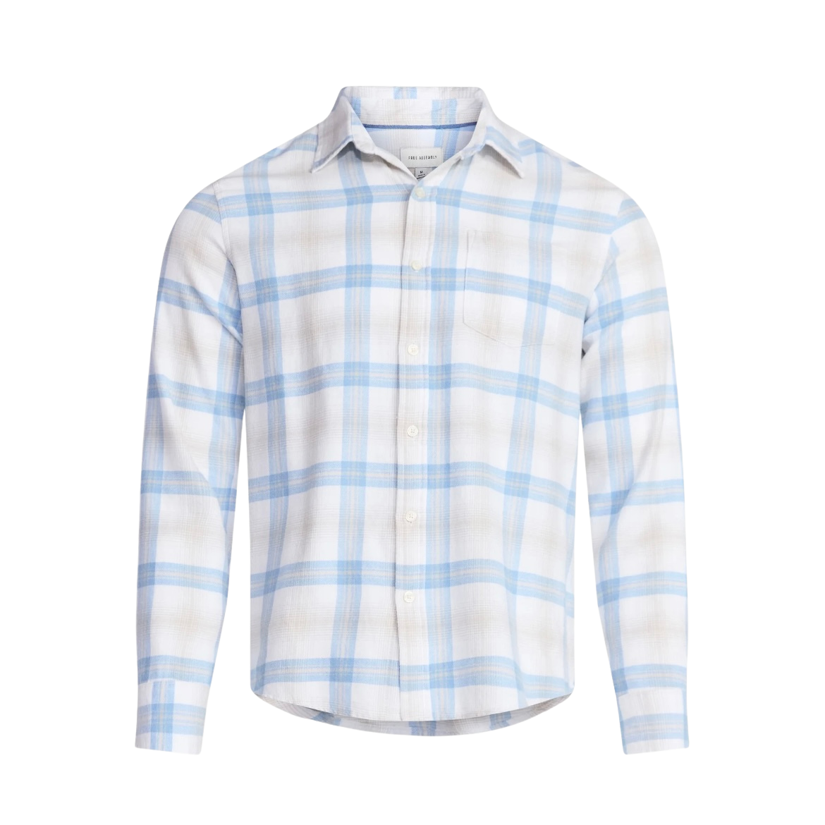 FREE ASSEMBLY MEN'S BUTTON FRONT FLANNEL SHIRT WITH LONG SLEEVES - SIZE 3XL