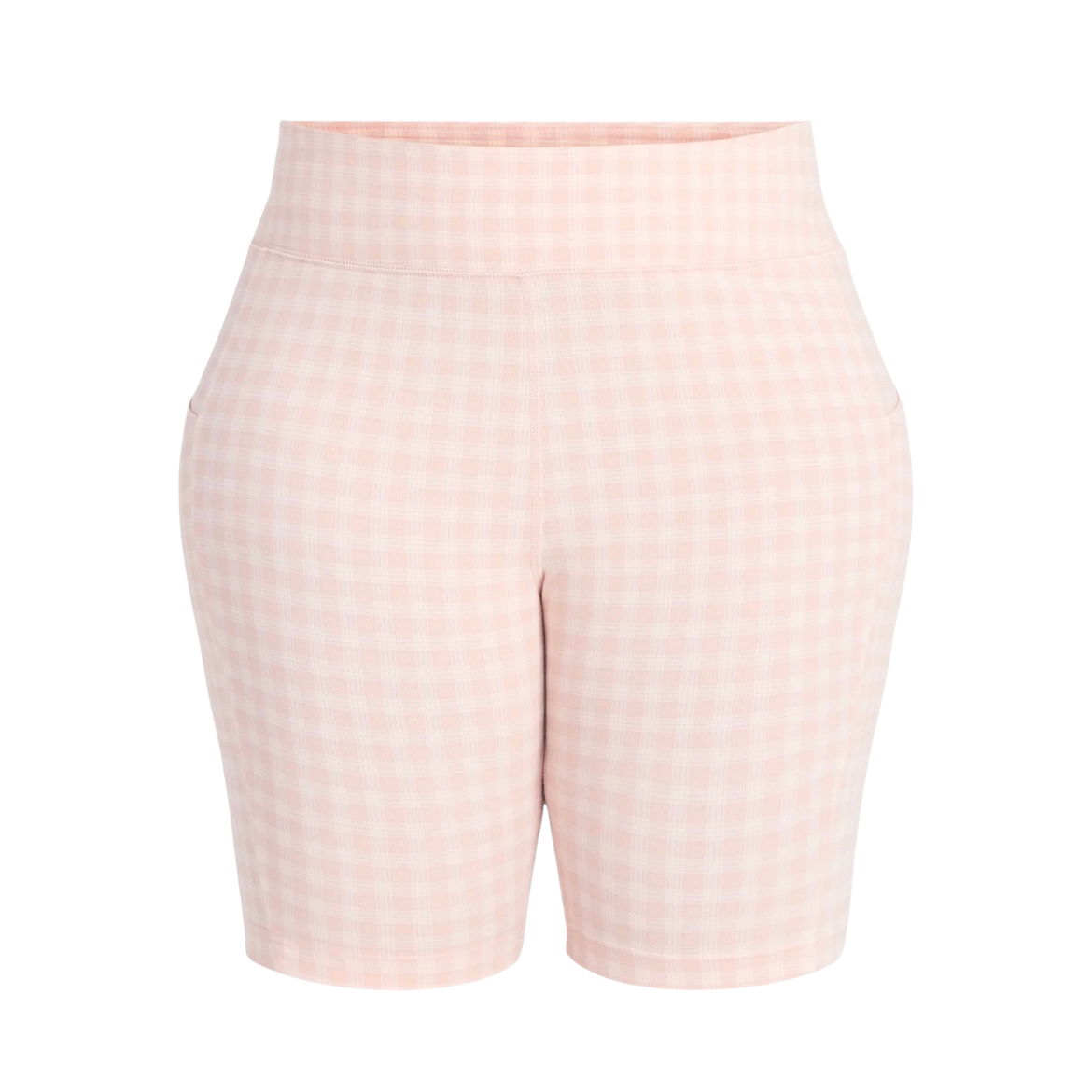 TERRA & SKY WOMEN'S PLUS SIZE BIKE SHORTS - SIZE 3X (ROSE CHECK)