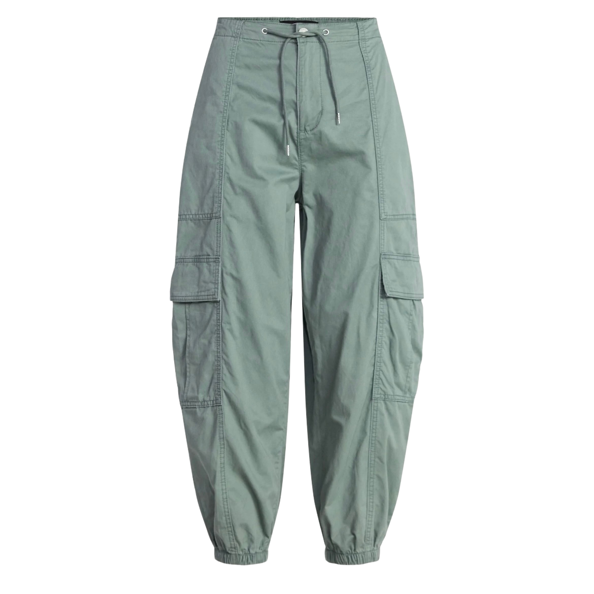 SCOOP WOMEN’S COTTON UTILITY JOGGER PANTS MUTED GREEN - SIZE S (4-6)