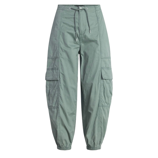 SCOOP WOMEN’S COTTON UTILITY JOGGER PANTS MUTED GREEN - SIZE S (4-6)