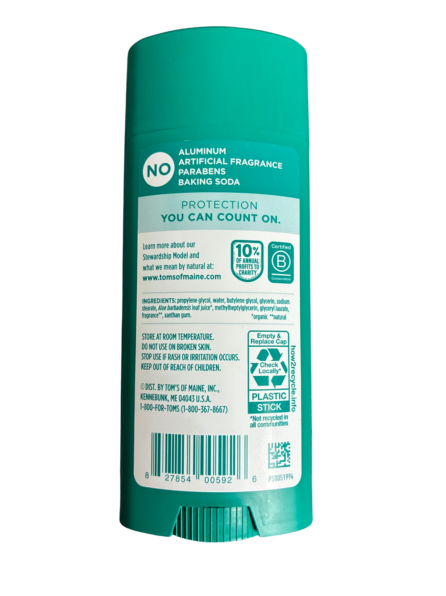 Tom’s Of Maine Clean Coast Aluminum Free 3.25OZ Deodorant