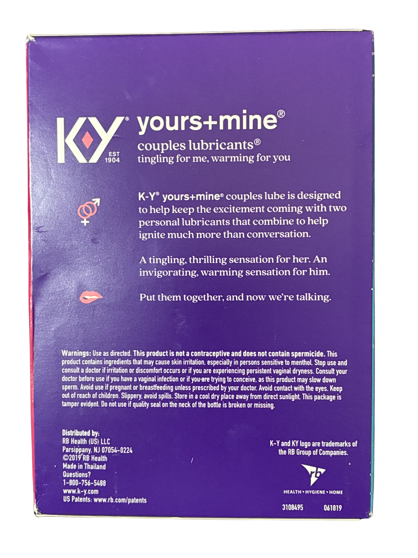 KY YOURS & MINE COUPLES TINGLING WARMING LUBRICANT