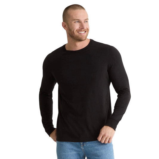 GEORGE MEN’S COTTON CREWNECK T SHIRT WITH LONG SLEEVES - NWT - SIZE XS