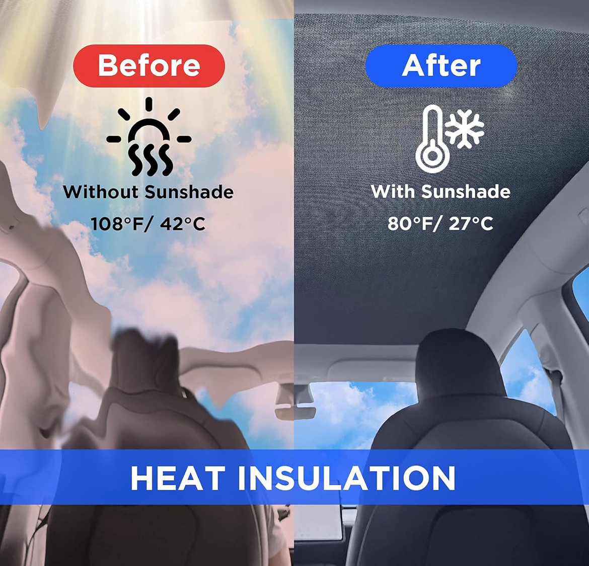 NESTOUR FOR TESLA 2020-2023 MODEL Y FOLDABLE ROOF SUNSHADE