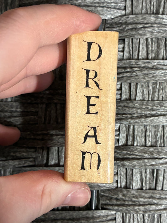 2002 RUBBER COTTAGE WOODEN STAMP “DREAM”