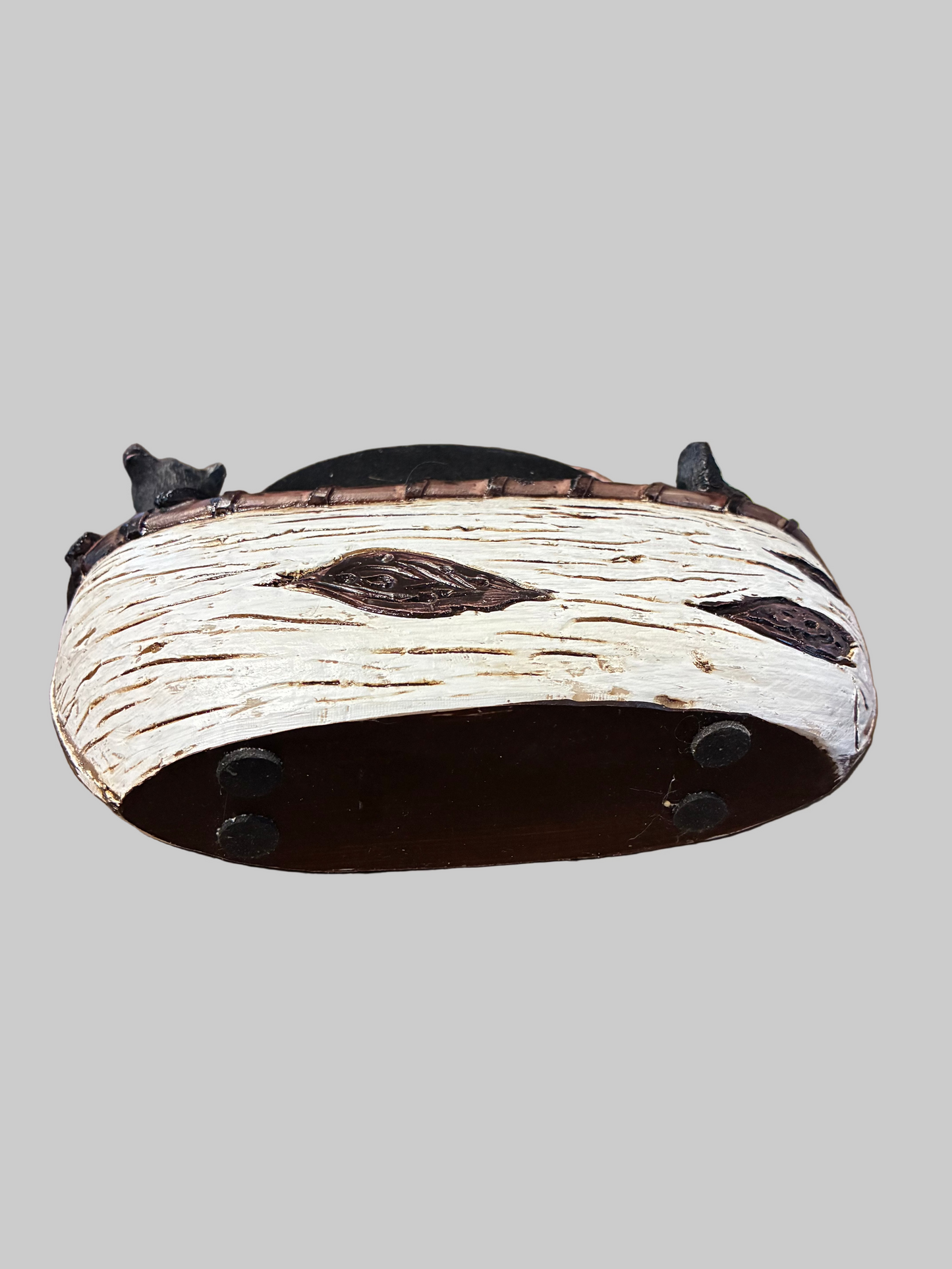 SET OF 6 RUSTIC STYLE COASTERS WITH BEAR FIGURES IN CANOE