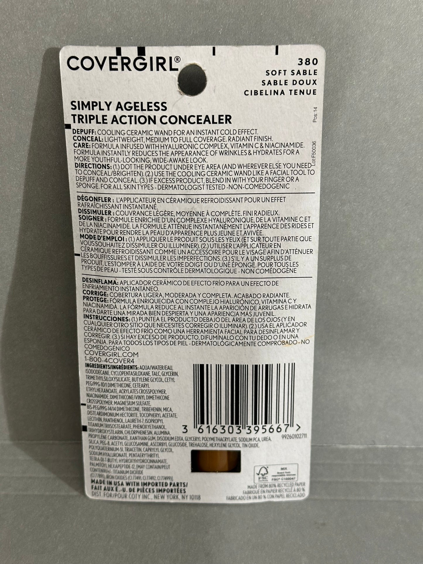 Covergirl Simply Ageless Triple Action Concealer - 380 Soft Sable