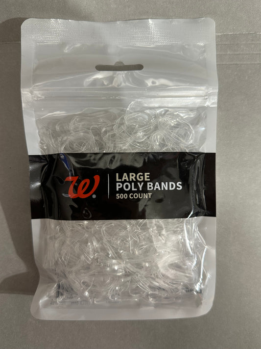 Walgreens Large Poly Bands - Clear 500ct