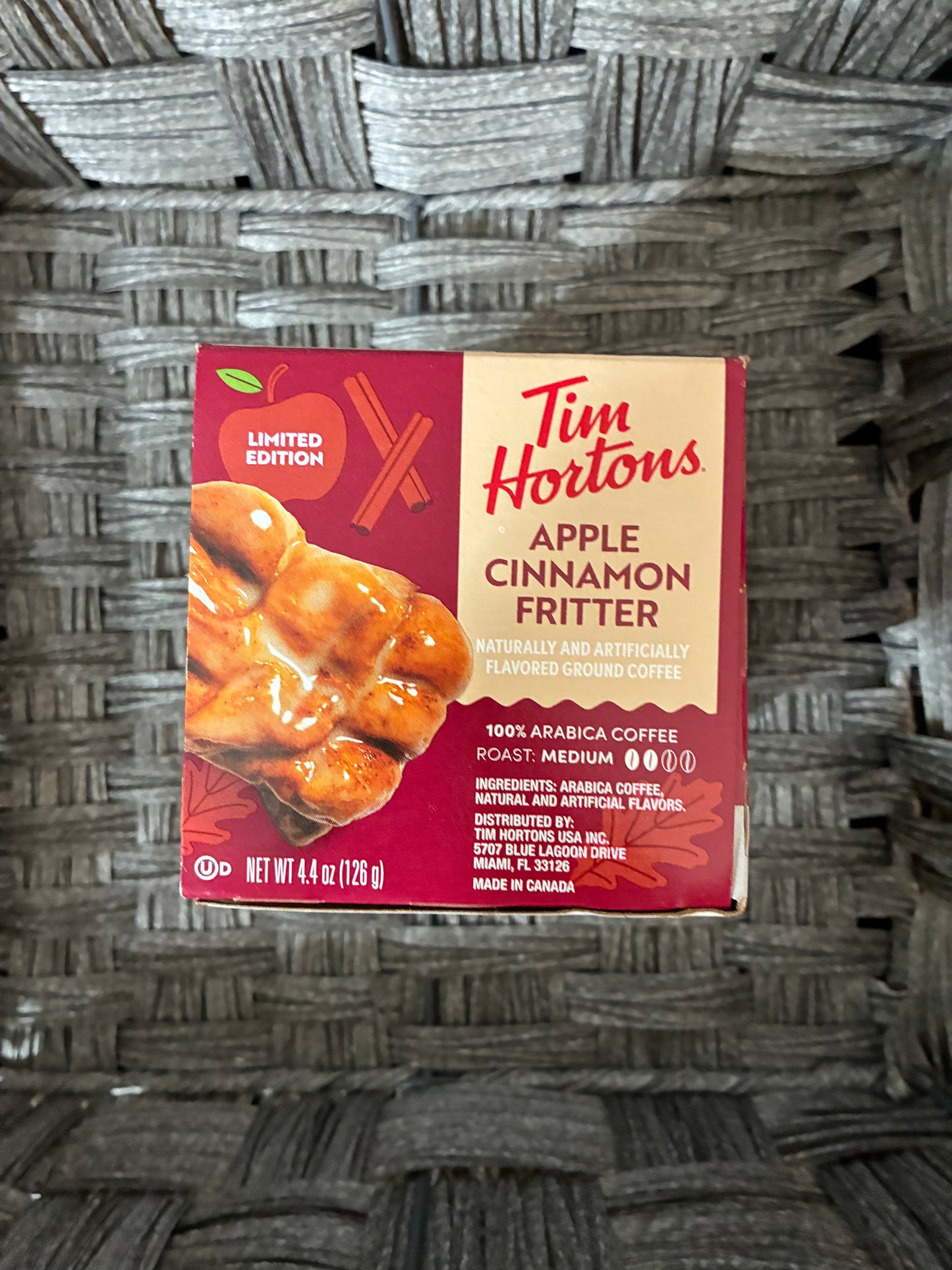 KEURIG TIM HORTONS APPLE CINNAMON FRITTER LIMITED EDITION 12 PODS BB 13JULY2026