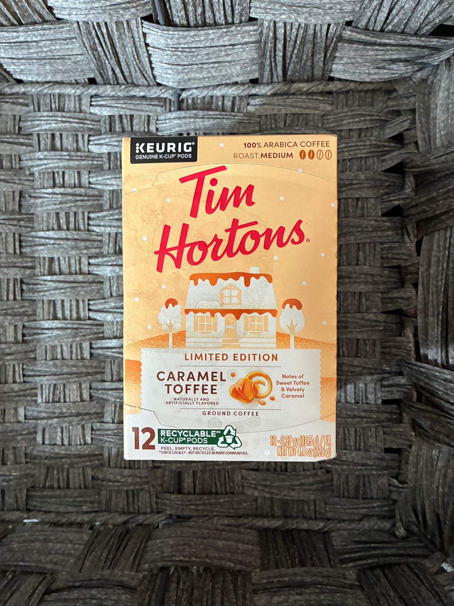 KEURIG TIM HORTONS CARAMEL TOFFEE LIMITED EDITION 12 PODS BB 06AUGUST2026