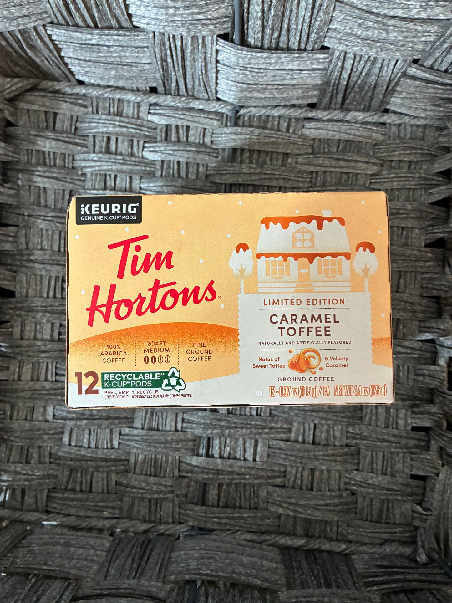 KEURIG TIM HORTONS CARAMEL TOFFEE LIMITED EDITION 12 PODS BB 06AUGUST2026