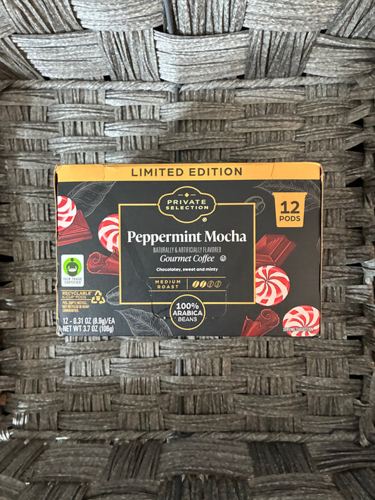 PRIVATE SELECTION PEPPERMINT MOCHA LIMITED EDITION 12 PODS BB 11MARCH2027