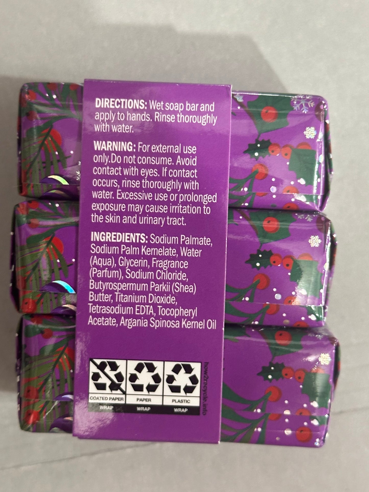 Modern Expressions Sweet Winter Berry Hand Soap Bars 3ct