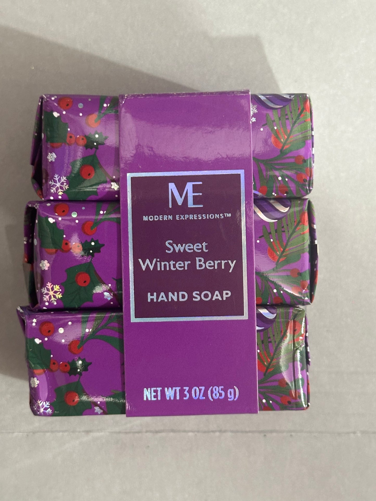 Modern Expressions Sweet Winter Berry Hand Soap Bars 3ct