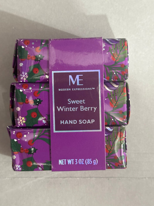 Modern Expressions Sweet Winter Berry Hand Soap Bars 3ct