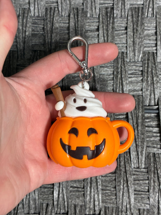 BATH & BODY WORKS PUMPKIN LATTE GHOST HAND SANITIZER HOLDER - PRE OWNED
