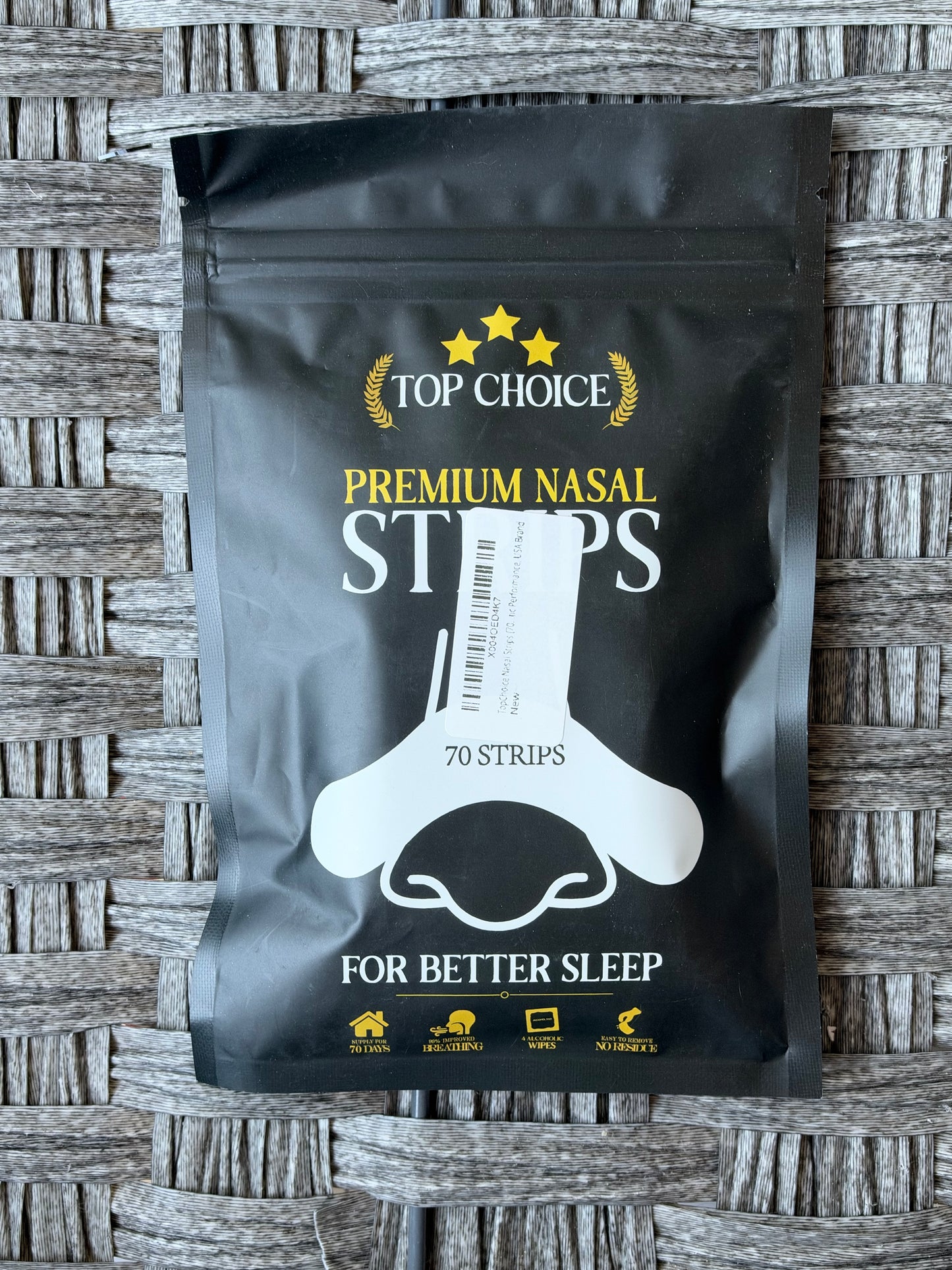 140CT TOP CHOICE PREMIUM NASAL STRIPS FOR BETTER SLEEP, 2X PACKS OF 70CT NEW