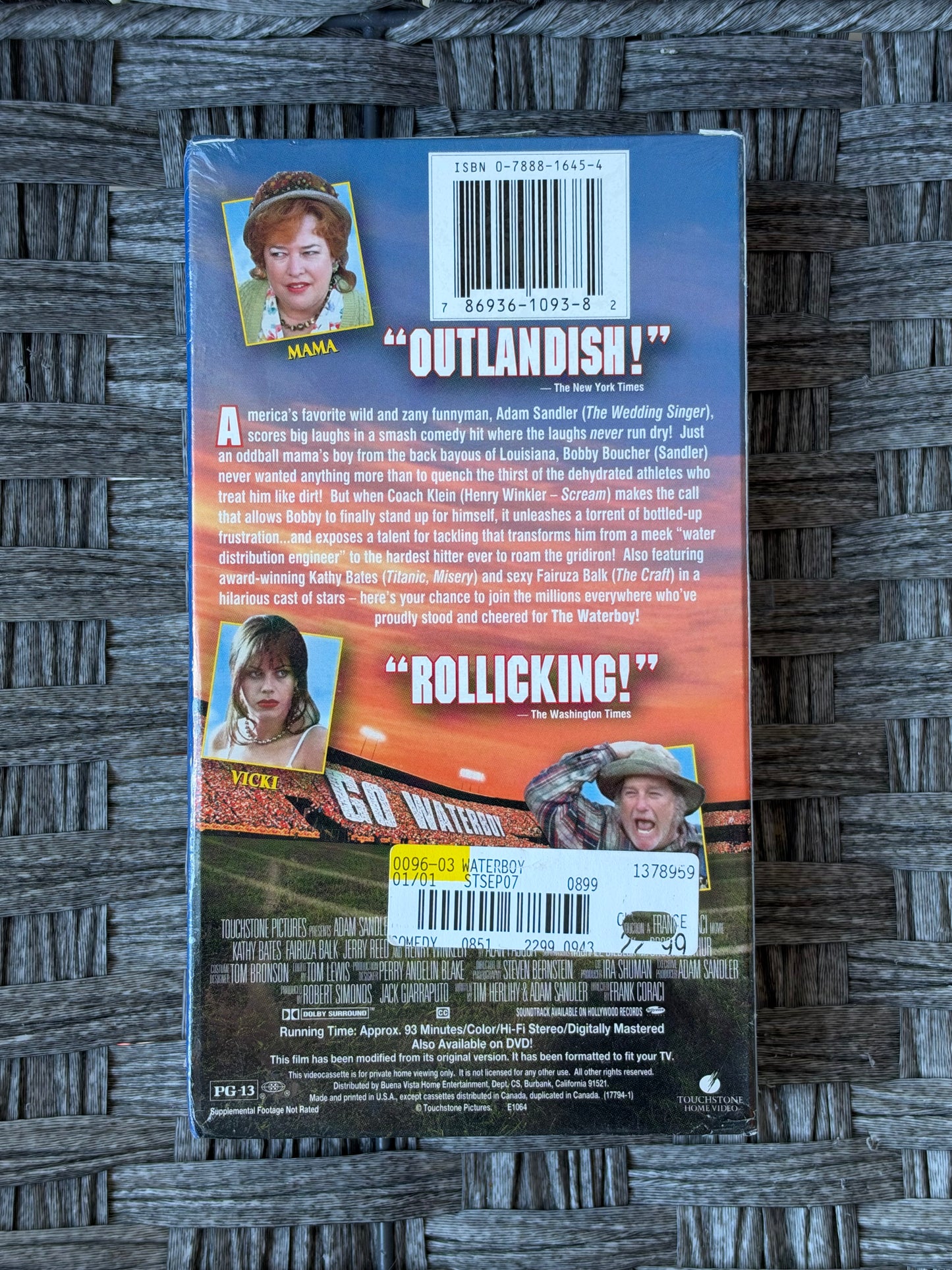 THE WATERBOY (VHS, 1998) ADAM SANDLER, KATHY BATES SEALED ORIGINAL 1999 PROMO