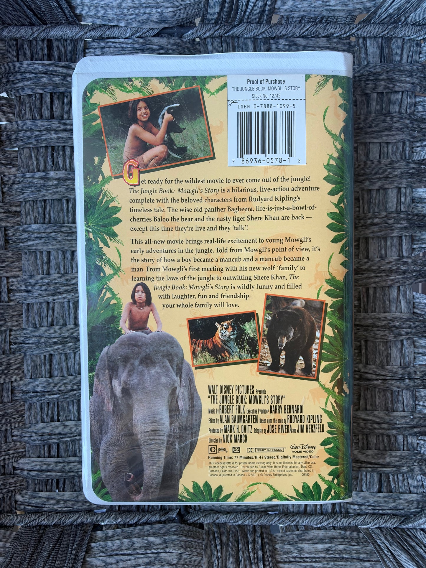 DISNEY THE JUNGLE BOOK MOWGLI'S STORY (VHS, 1998) VINTAGE PRE OWNED